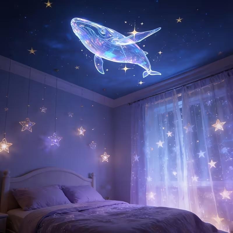 USB LED Projector Light, Aurora Projector Lamp with 3/6/10pcs Patterns, LED Dream Projector Lamp Rose, Whale, Butterfly, Cloud Projection - USB Projector Night Light for Wall/Ceiling Decoration, Bedside Night Light, Birthday Gift