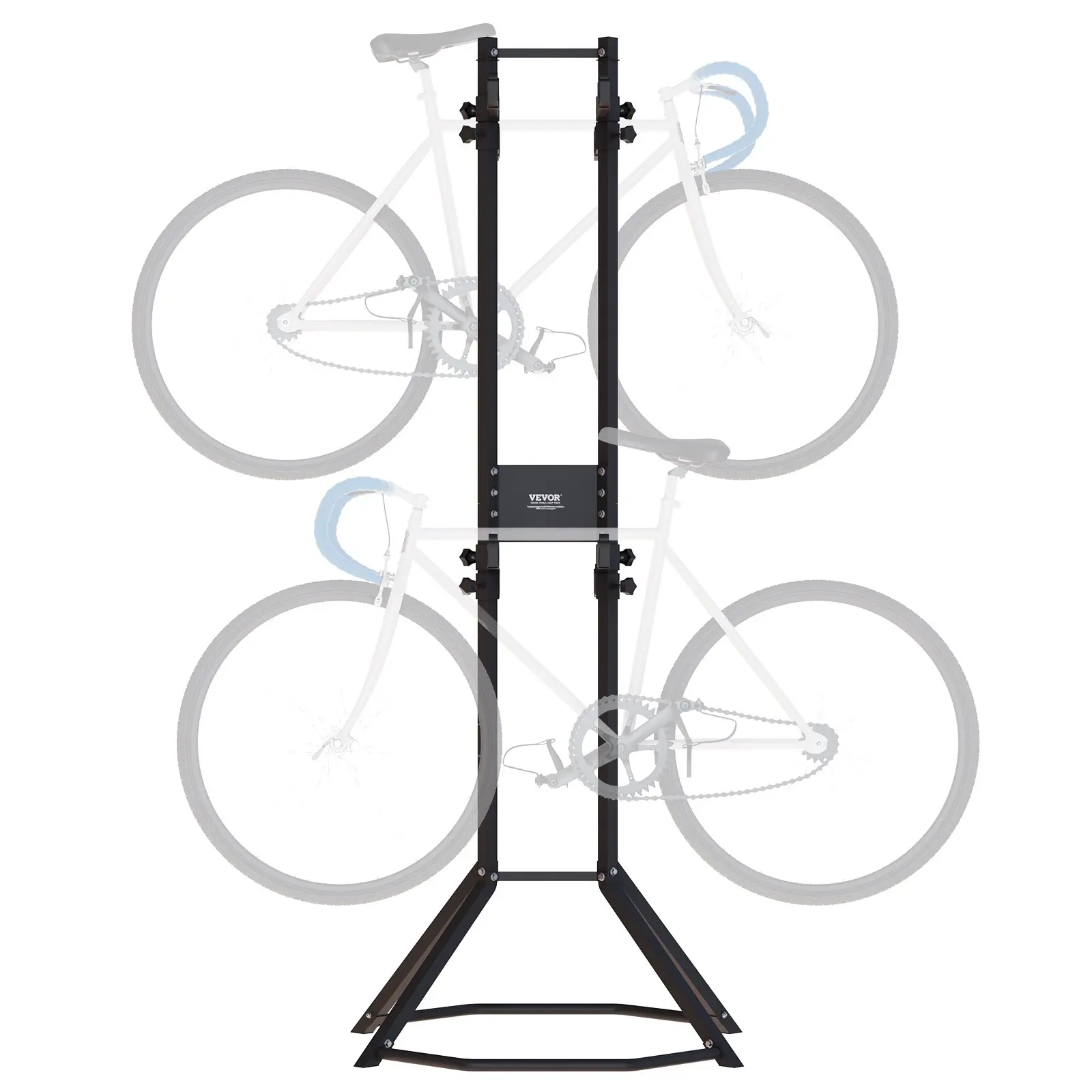 VEVOR 4 Bike Storage Rack, Free Standing Gravity Wall Vertical Bike Rack, Fully Adjustable Bike Rack Garage, Sturdy Steel Easy Assemble, for Garage, Living Room, Shed, Holds Up to 260 lbs Black