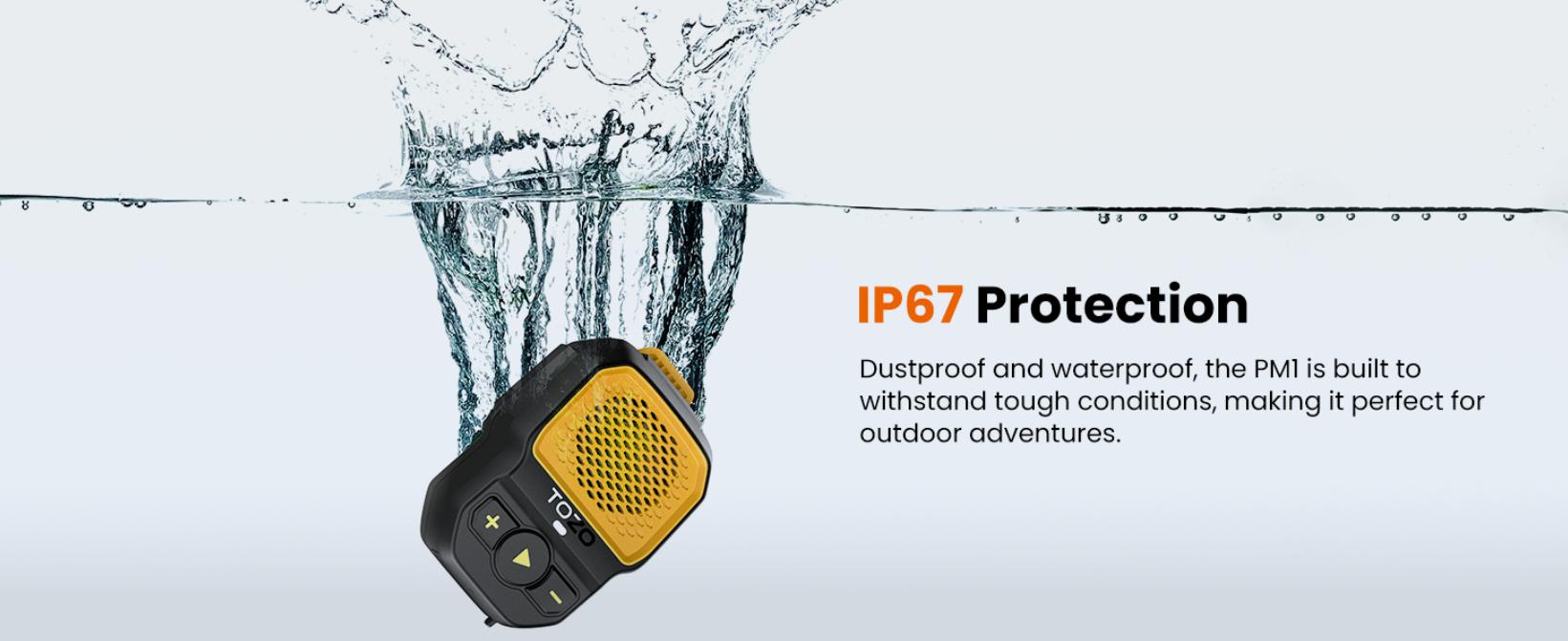 TOZO PM1 Wearable Speaker with, Clip-On Wireless Water-Resistant Portable Bluetooth Speaker Built-in Mic for Hands-Free Music/Calls, 20 Hour Playtime Mini Gifts for Men and Women