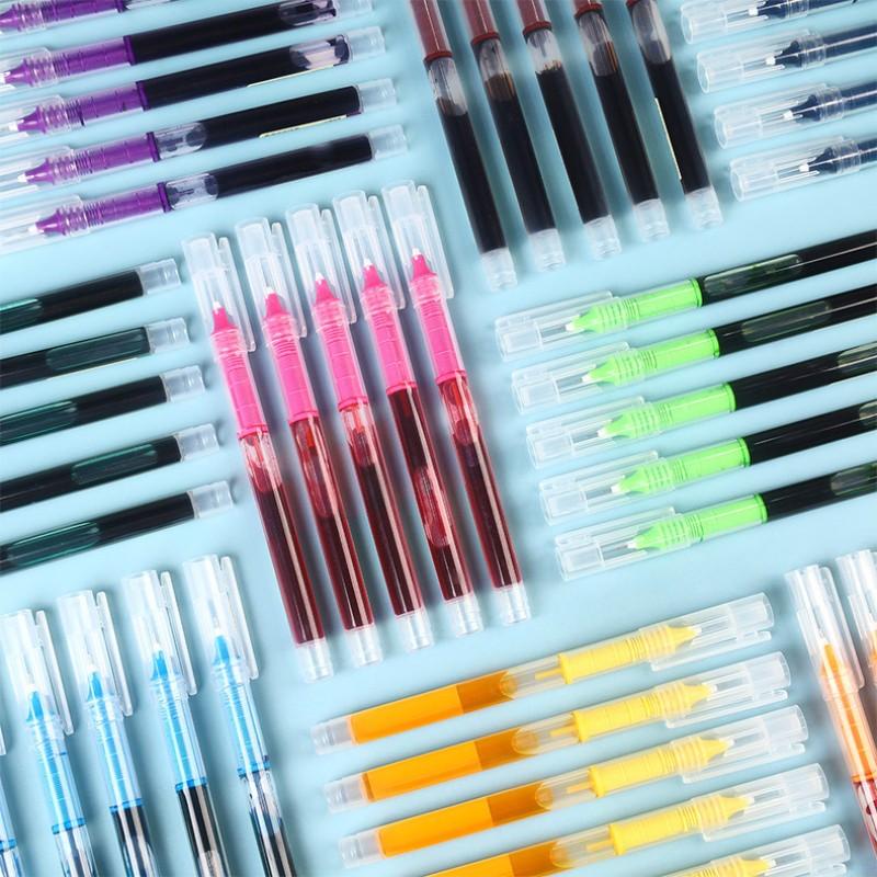 6-Pack Liquid Ink Pens, 0.5mm Needle Tip, Quick-Dry Ink, Large Capacity, Smooth Writing, Ideal for Students and Office Use