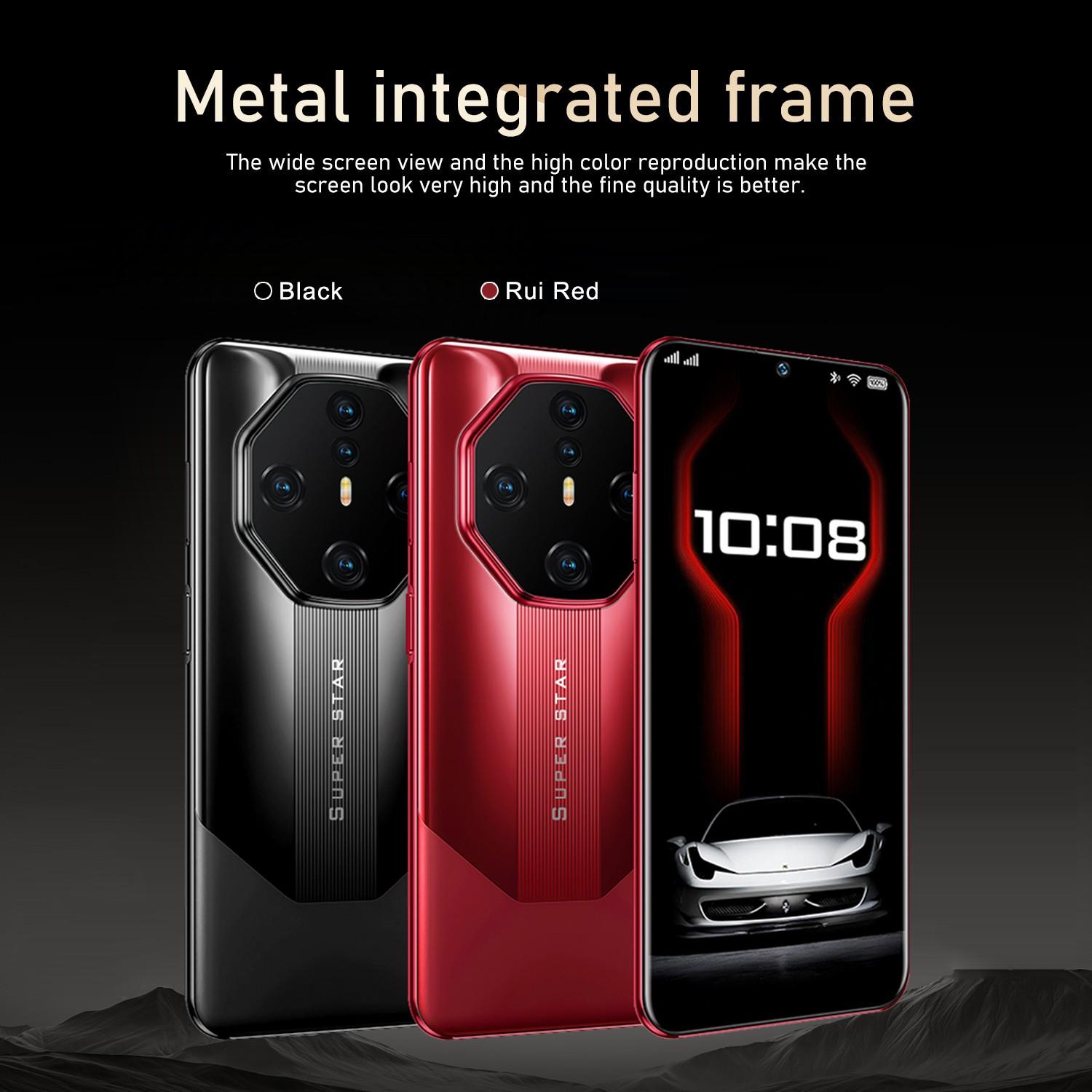 Fuffi Touchscreen Smartphone 6.53 Inches with 4+128GB Memory, Dual 16mp Cameras, 4020mah Battery, Android, Red&Black, Cellphone