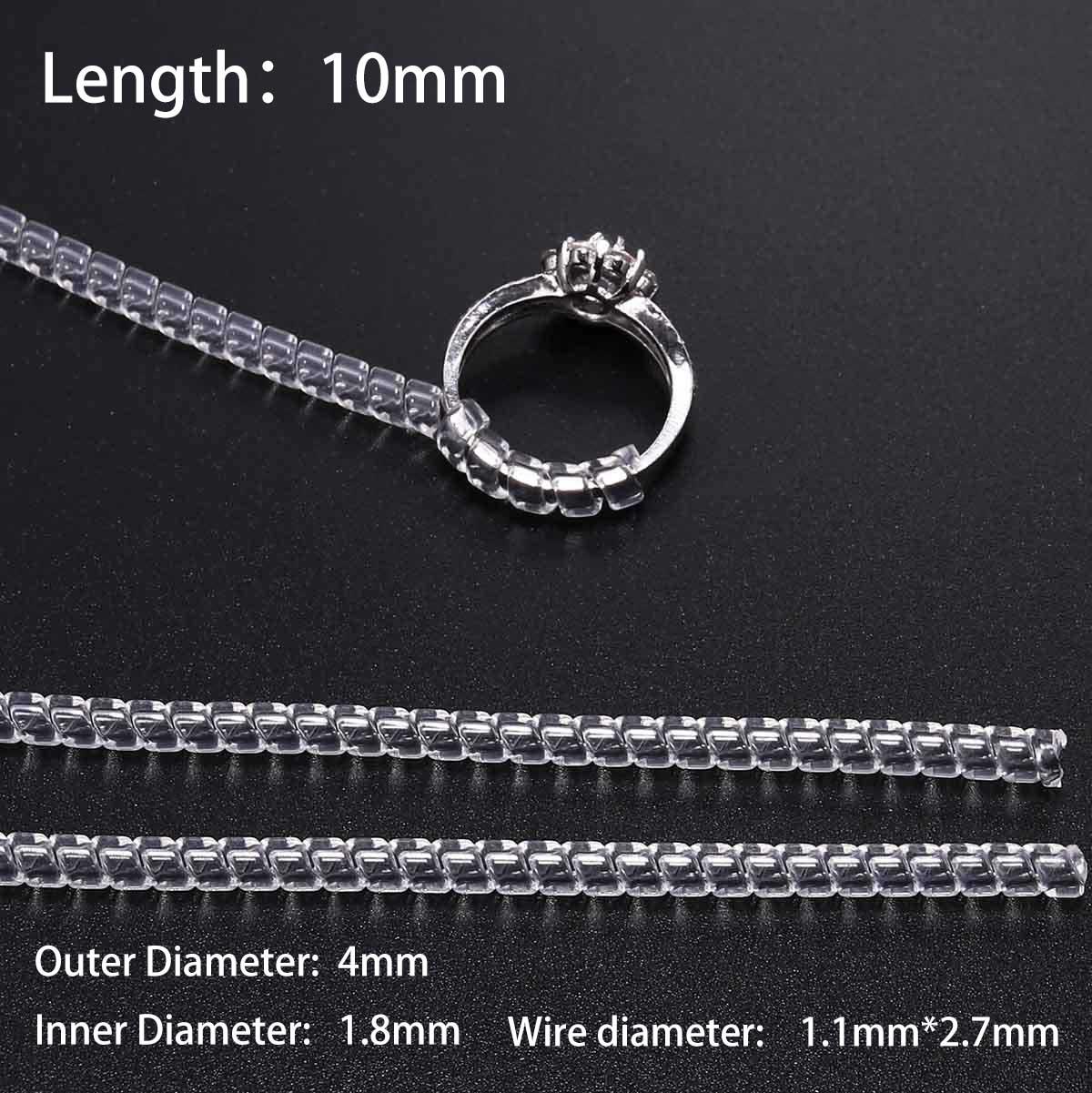 4pcs/lot Transparent Spiral Based Ring Tools Spring Coil Ring Size Adjuster Guard Tightener Reducer Resizing Tool For Jewelry