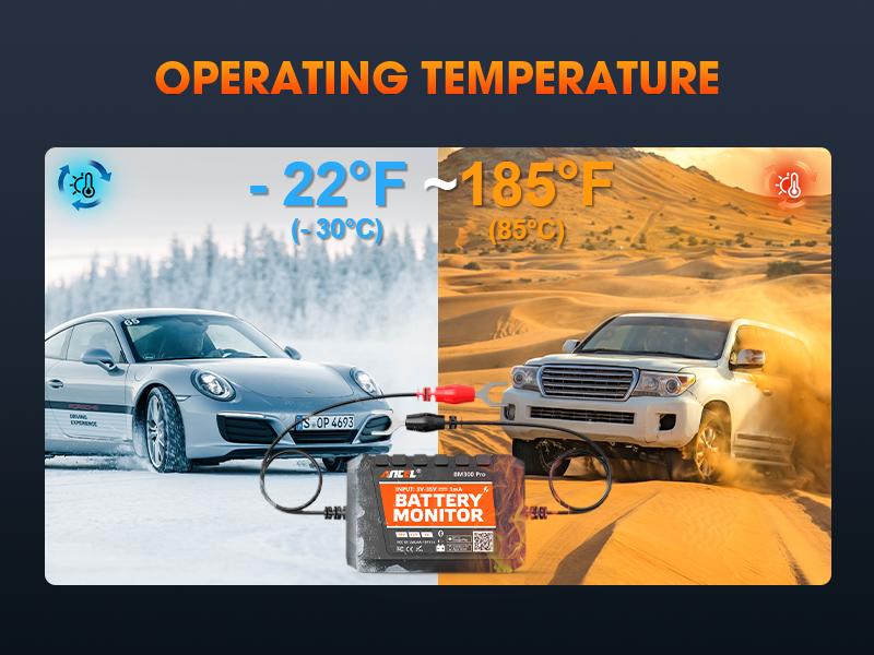 ANCEL BM300 Pro 6V 12V 24V Battery Monitor - Bluetooth 5.3 Battery Monitor with Charging, Cranking System Test & Alarm - IP67 Waterproof Voltmeter for Trucks, Cars, Motorcycles, Boats ANCEL BM300 Pro 6V 12V 24V Battery Monitor - Bluetooth 5.3 Battery Monitor with Charging, Cranking System Test & Alarm - IP67 Waterproof Voltmeter for Trucks, Cars, Motorcycles, Boats