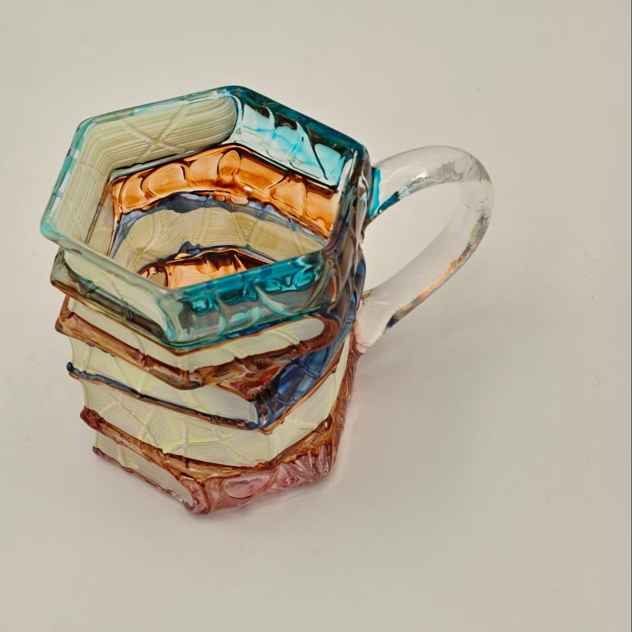 3D Painted Stacked Book-Shaped Mug, Innovative Colorful Coffee Cup, Perfect Gift for Literature Lovers
