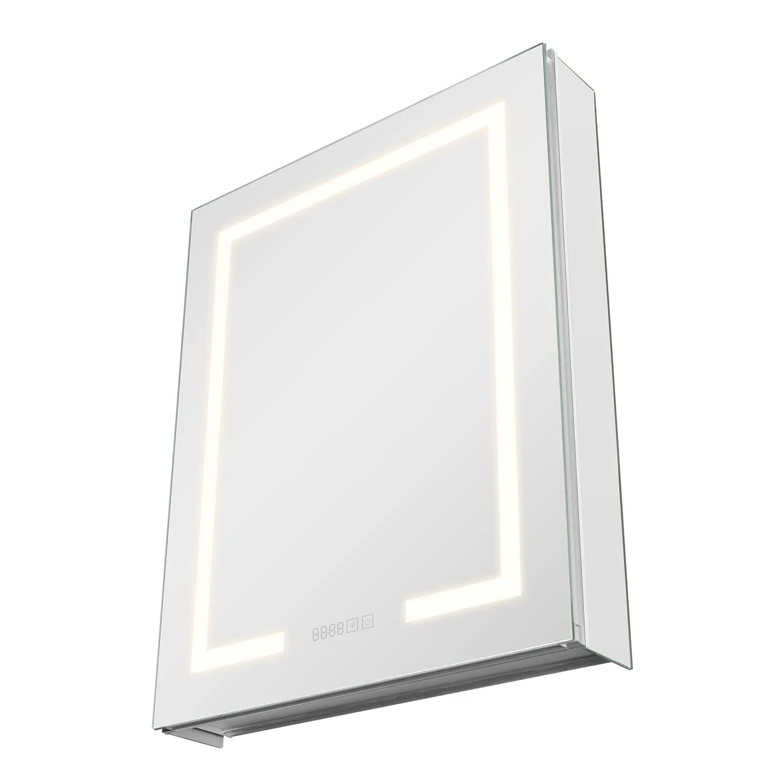 Lighted Medicine Cabinet with Mirror, 24 x 30 in Recessed or Wall Mount, 3 Color Dimmable LED Bathroom Medicine Cabinet with HD Mirror, Clock, Adjustable Shelve Storage, Memory Defog Function
