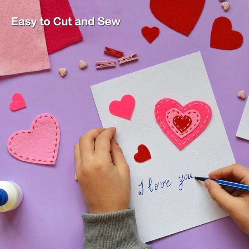 66pcs Thin Felt Fabric, Various Colors 10/15/20/30cm, Multi-Size Stiff Felt Cloth for Crafts DIY Sewing Projects Decoration Non-Woven Felt Material