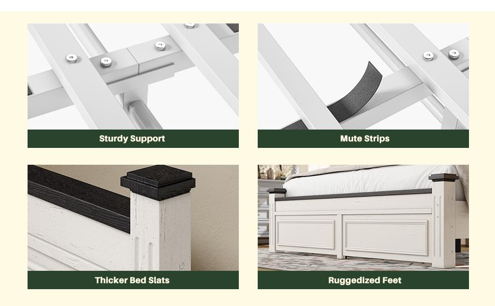 Raybee Wooden Bed Frames for Queen Size, King Bed Frame with 2 Drawers & 51.25" H Tall Headboard,Modern style Solid Wood Bed Frame/Durability& Silent /No Box Spring Required/Easy Assembly/Luxury Bedroom Furniture Design Raybee Wooden Bed Frames for Queen Size, King Bed Frame with 2 Drawers & 51.25" H Tall Headboard,Modern style Solid Wood Bed Frame/Durability& Silent /No Box Spring Required/Easy Assembly/Luxury Bedroom Furniture Design