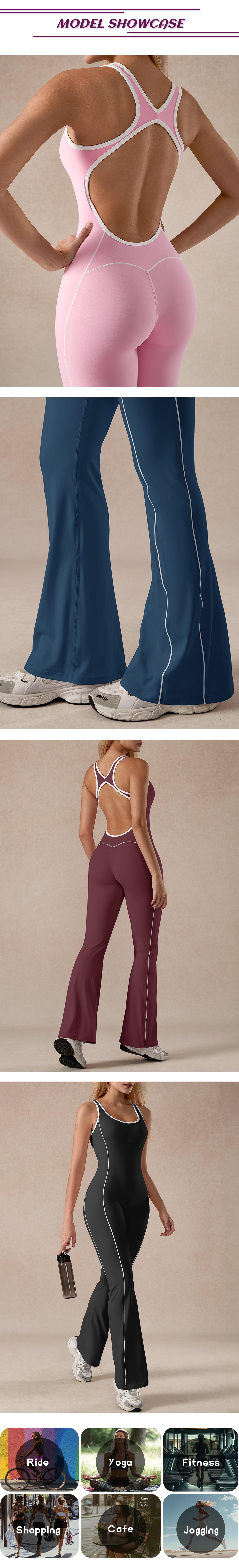 TimeOFF Women's Two-Piece Open-Back Tank & Flared Leggings Set, Lift & Shape Effect, Solves Stylish Support & Flattering Fit Need for Yoga, Fitness Workouts & Active Lifestyle Scenarios,sweatsuits women,loungesetwomen,comfort sweat set