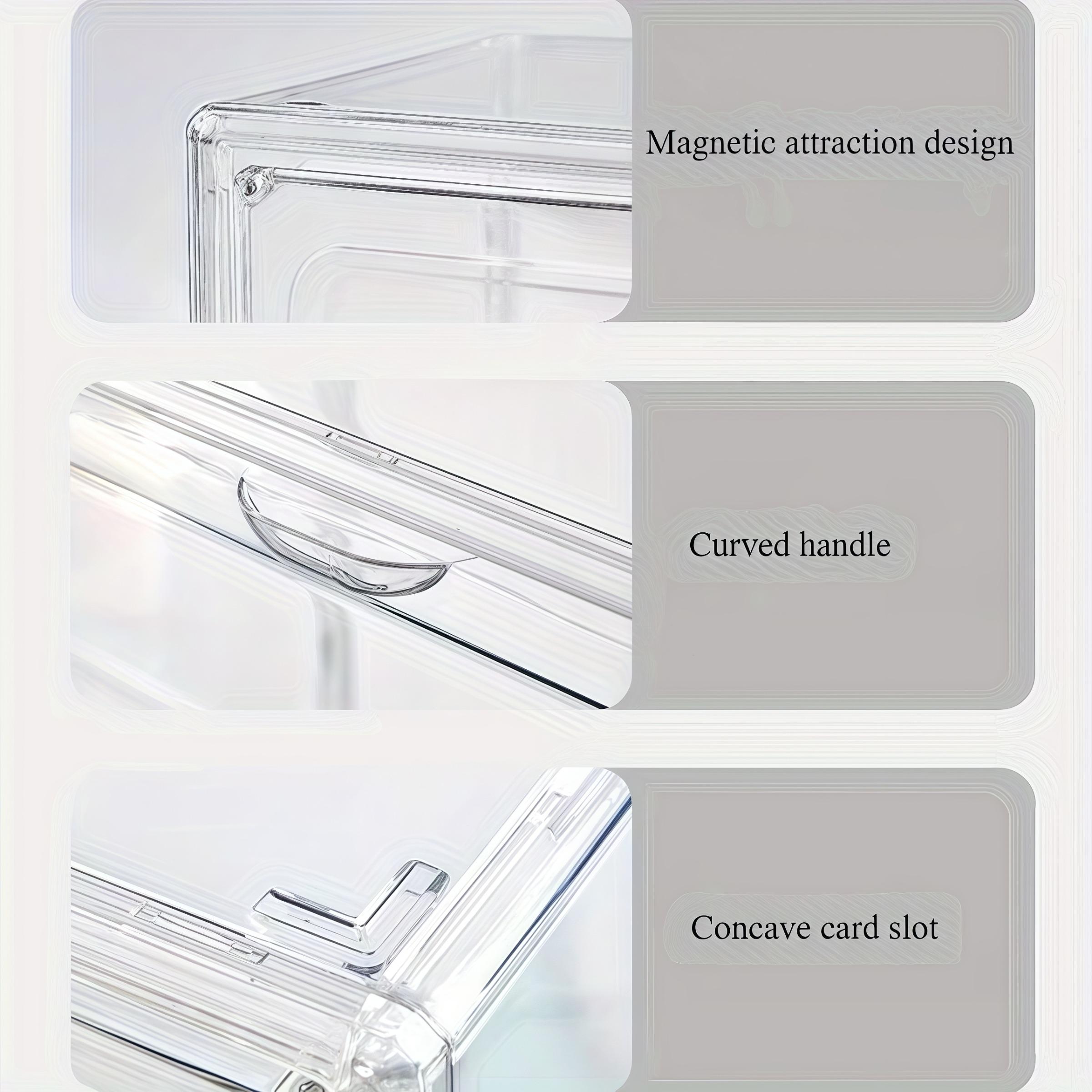 Transparent Stackable Plastic Display Storage Box, Dustproof Acrylic Organizer for Dolls, Books, Shoes, Bags, Skincare (36x27x23 Cm)