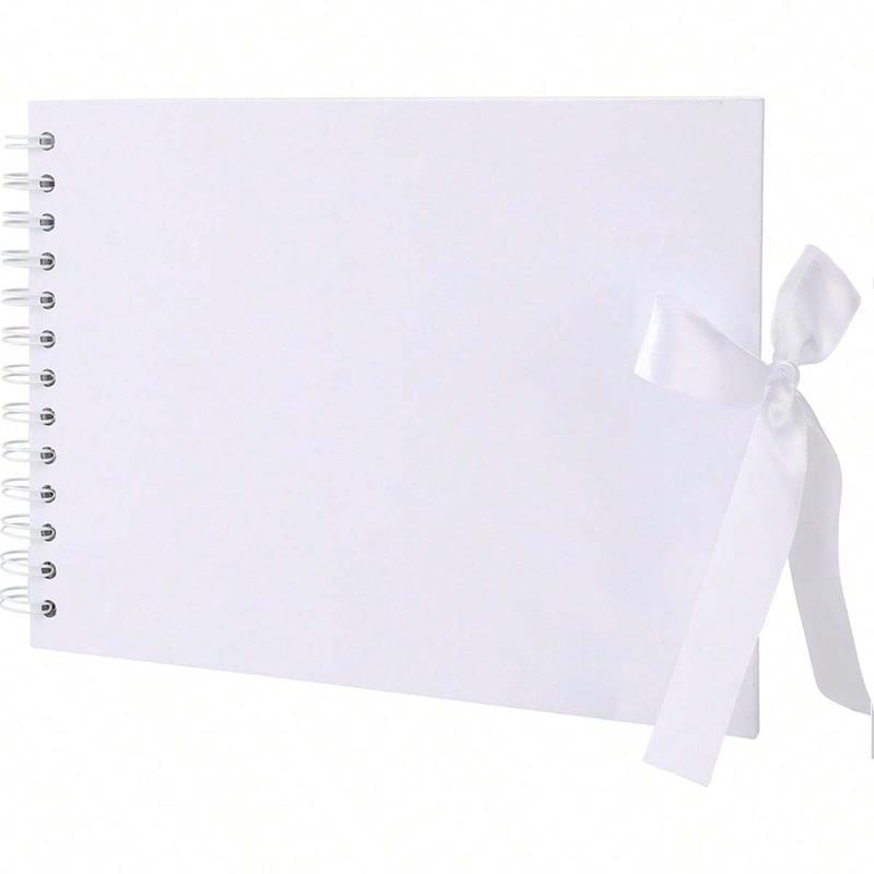 1 book 60 page (30 sheets) scrapbook album, anniversary album, meaningful DIY handmade gift, kraft paper scrapbook album for wedding guests and anniversaries, family DIY scrapbook, craft paper DIY, birthday gift (white), Scrapbook Photo Album