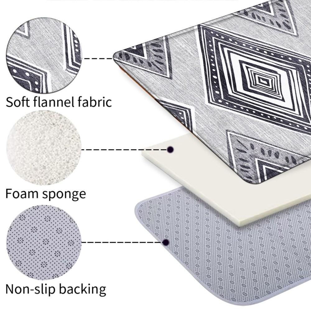 1PC， Black and White Diamond Geometry Patterned strip rugs, home décor, bathroom mats, entryway mats, bathroom non-slip mats, indoor entrance rugs, bedroom bedside mats, kitchen mats, hallway rugs, flannel sponge rugs, hallway runner rugs