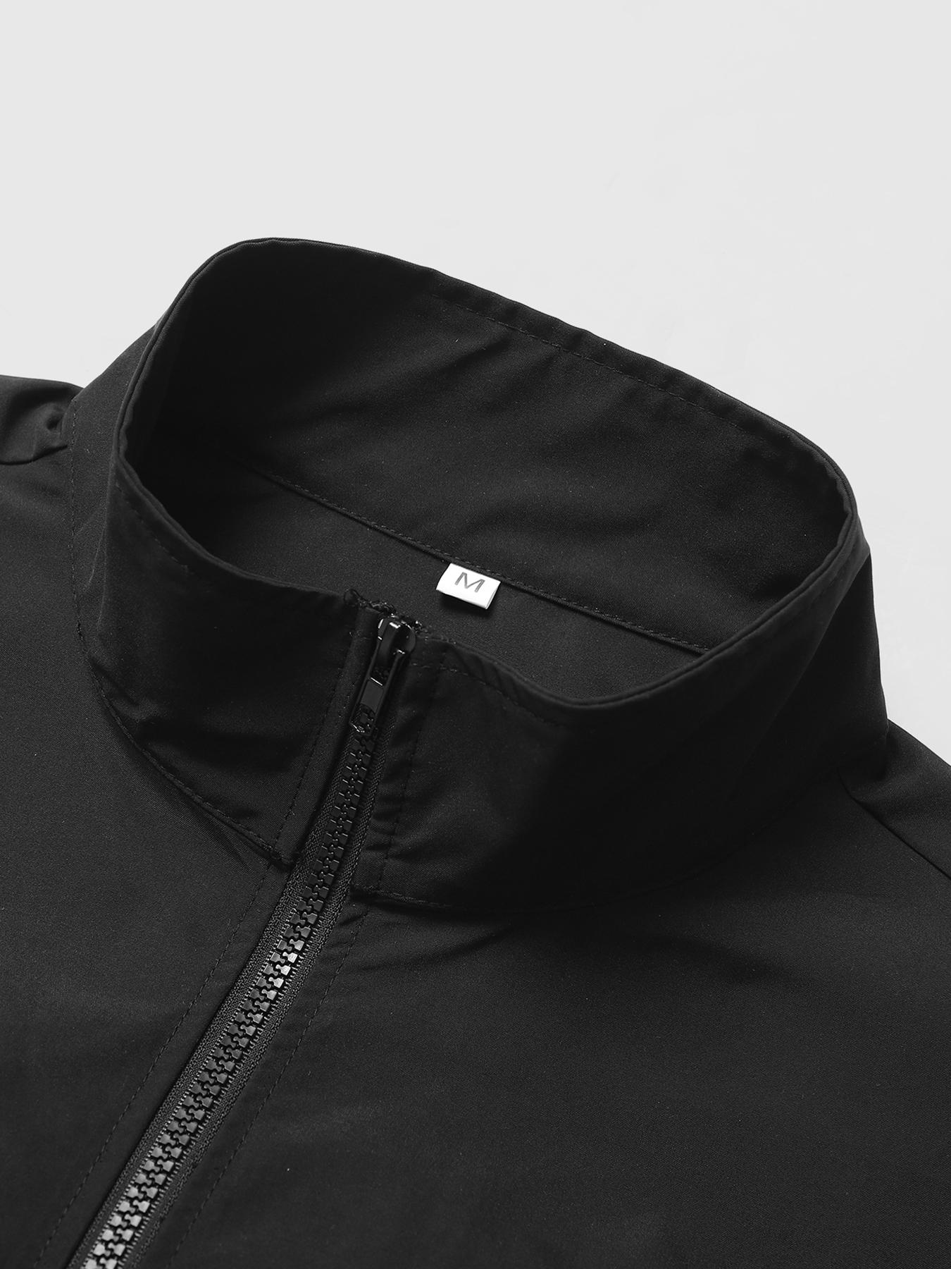 Men's Black Los Angeles Zip-Up Jacket with 07 Number Back Print and Star Details, Vintage Sportswear with Sleeve Numbers for Casual Street Style and Daily Wear, Athletic Jackets, Athlete Jackets