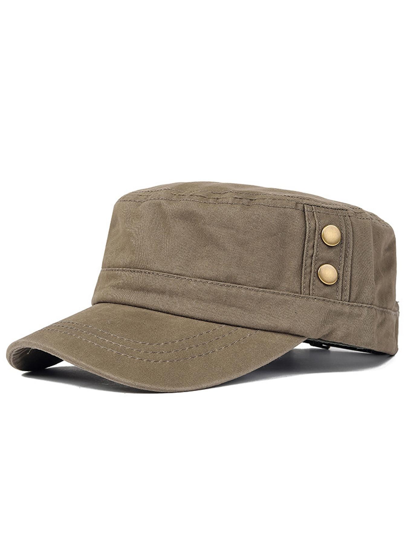 Men's Cadet Army Caps Casual Military Caps Flat Top Cap