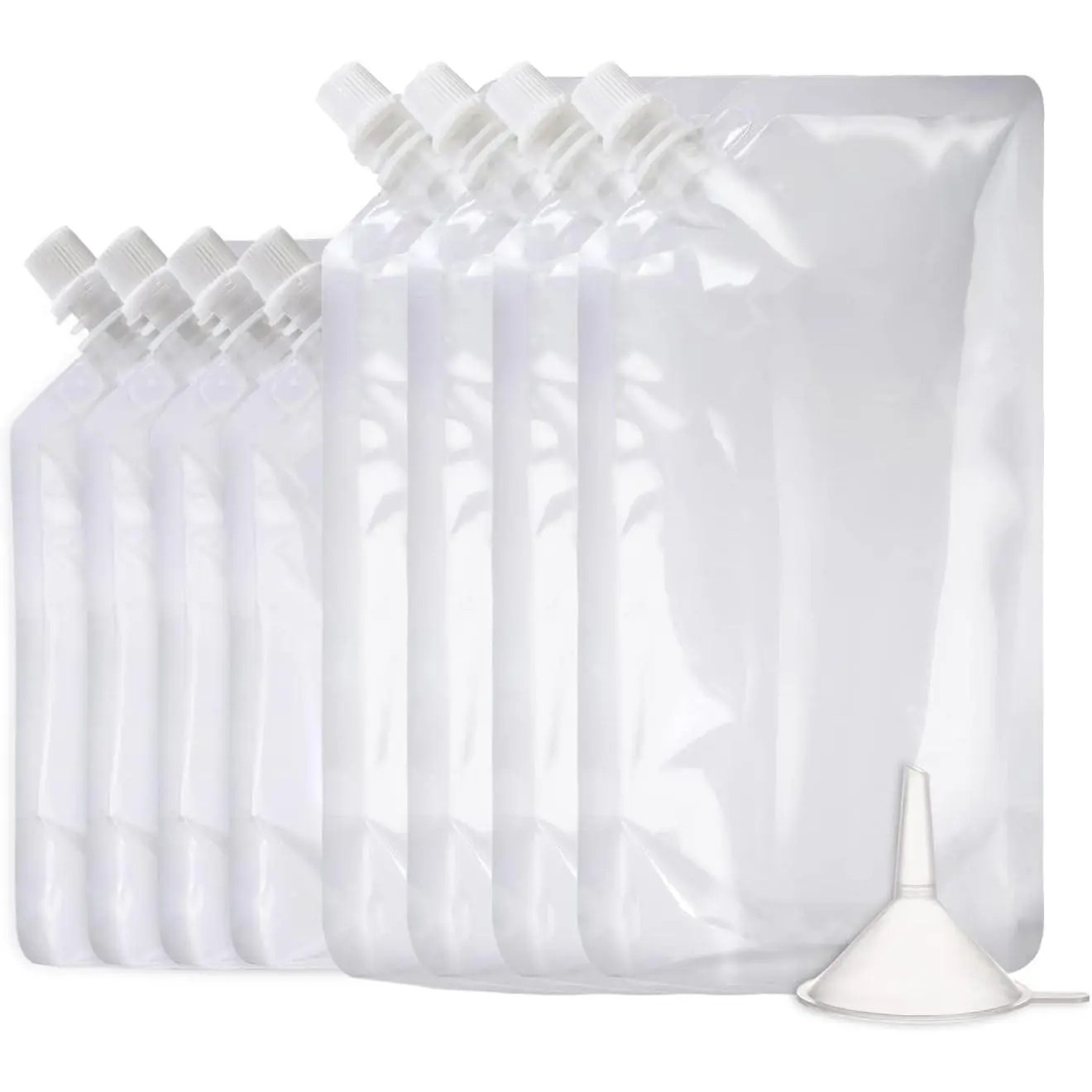 Pouches for , Drink Pouches for Adults  Drinking Flasks,Concealable Plastic  Bags with Funnel,Plastic Travel Flasks (8OZ4 + 16OZ4)