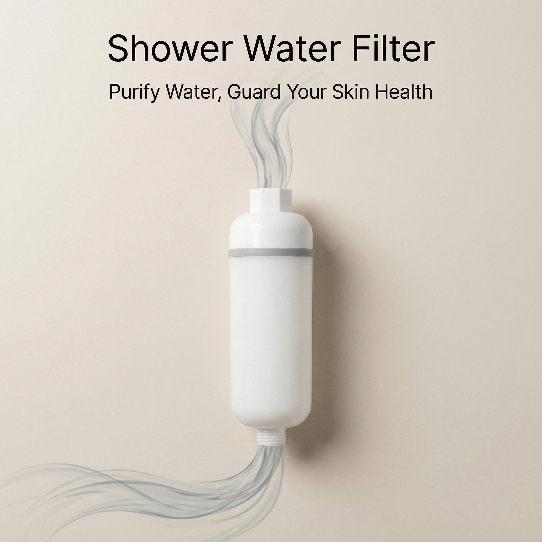 Universal Shower Filter for Clean Water, Disposable Multi-Layer Cartridge, Reduces Chlorine & Impurities, Soft Skin & Shiny Hair, Easy Install, Compact