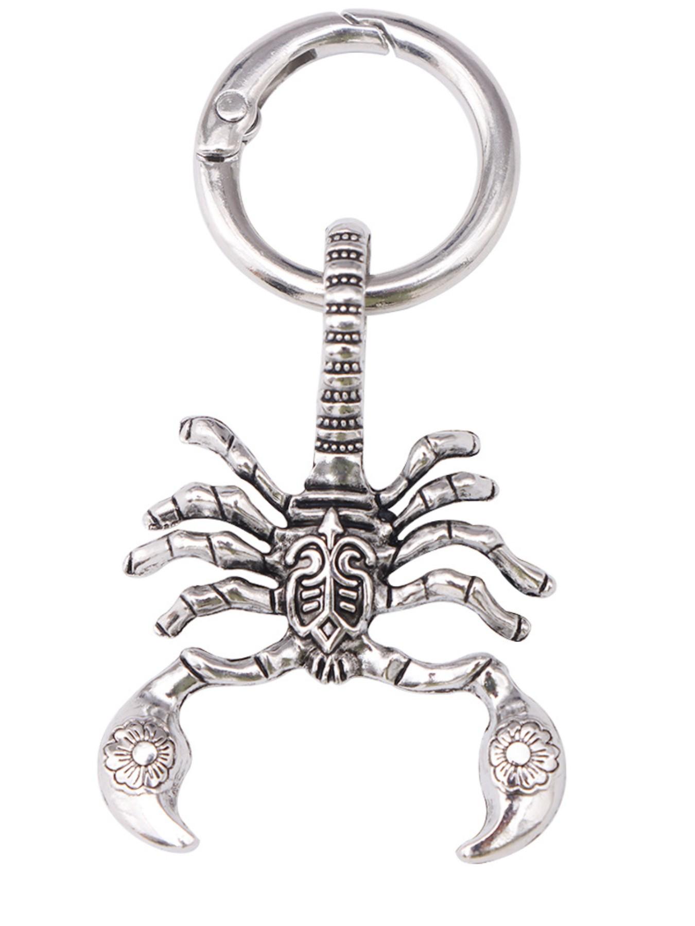 Halloween Angel Scorpion Keychain, Dark Style Metal Accessory, Unisex Fashion Pendant, All Seasons Boho Decor, Versatile Car Key Ring