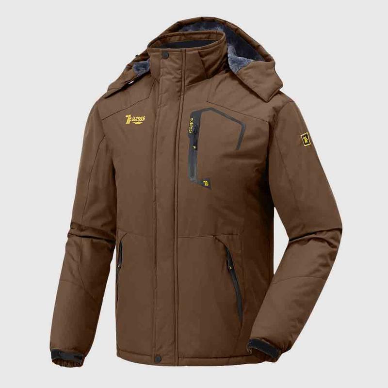 YSENTO Men's Waterproof Ski Snow Jacket 【Plus Size,S-XXXXL】Mountain Rain Jackets Fleece Outwear With Muti Pockets Winter Coat Outdoor Clothing  Windbreaker fits #Christmas gift #RED #UglyJacket Gamis Tops