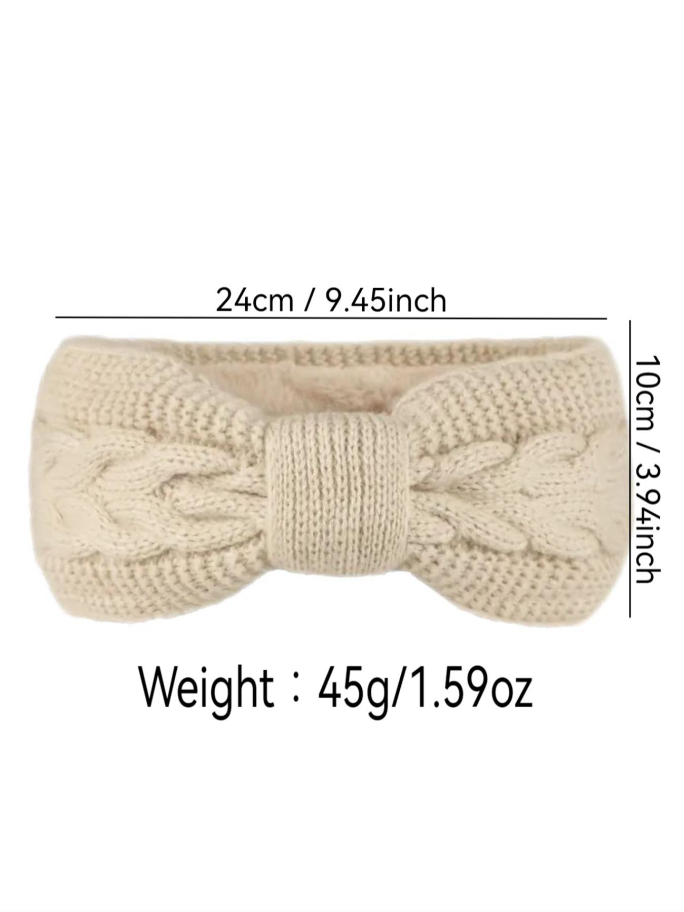 Women's Winter Plush Ear Warmer Headband Set, Soft Elastic Polyester Fiber, Commuting Outdoor Sports Skiing, Comfortable Warmth Protection