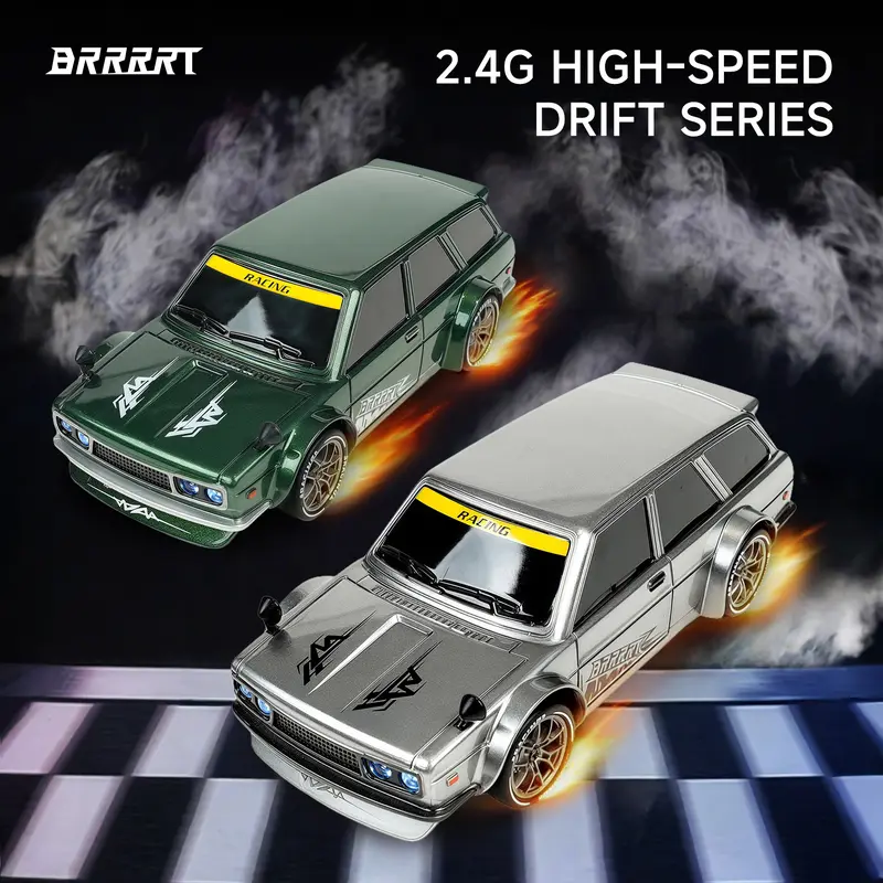 Product Introduction of BRRRRT High-speed drift racer with wireless remote control and four-wheel drive power. Features high-brightness LED headlights and a shock-resistant PVC elastic body. This passion-fueled racing car never fears the dark—the perfect gift for boys and girls. 0