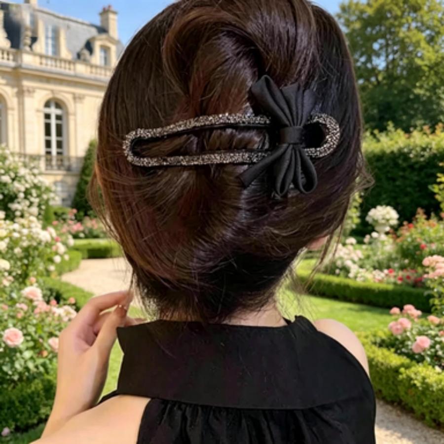 Versatile Rhinestone Hair Clip for Women, Elegant Back Bun Holder, New Fashion Duckbill Clip, Simple Hairstyle Accessory