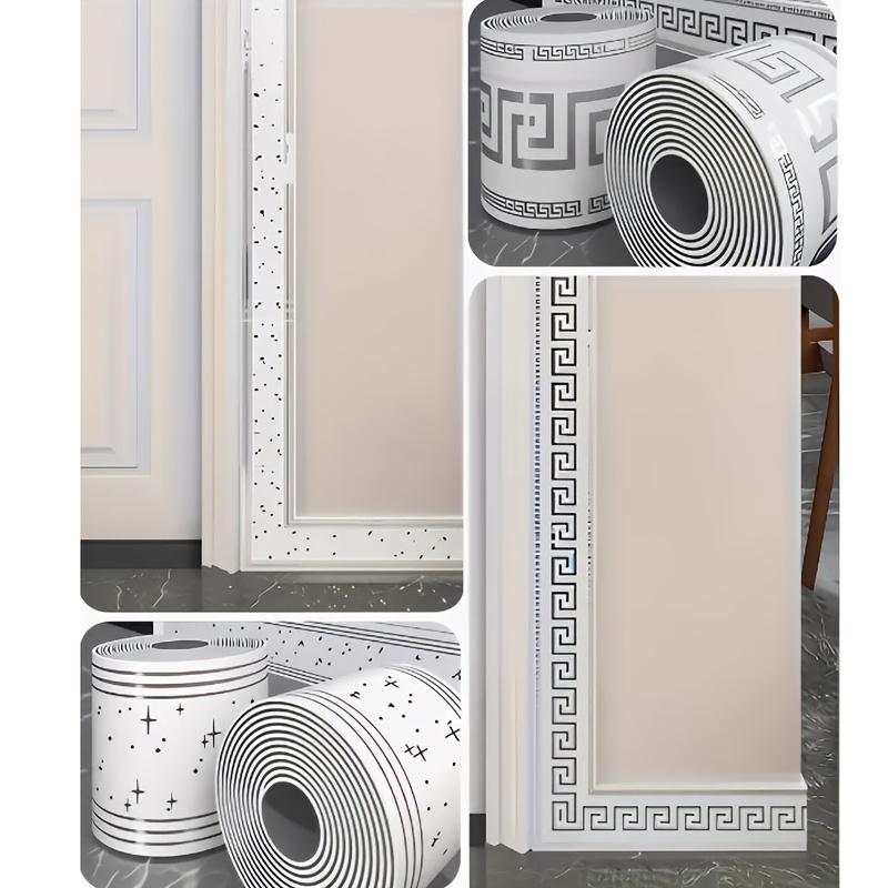 Self-Adhesive Baseboard Wall Border Strip, Thick Waterproof Decorative Trim for Windowsill & Door Frame, 500cm X 10cm