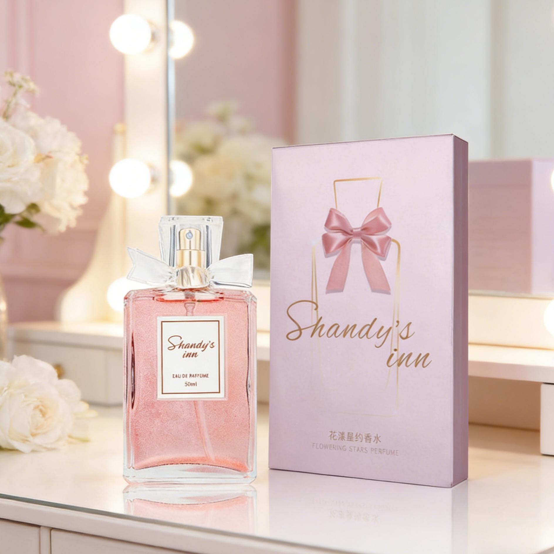50ML Women's Perfume, Long-Lasting Fresh Rose Scent, Elegant Ladies' Fragrance Gift, Trendy Party and Daily Use, Portable and Happy Mood, Floral Scents Perfume