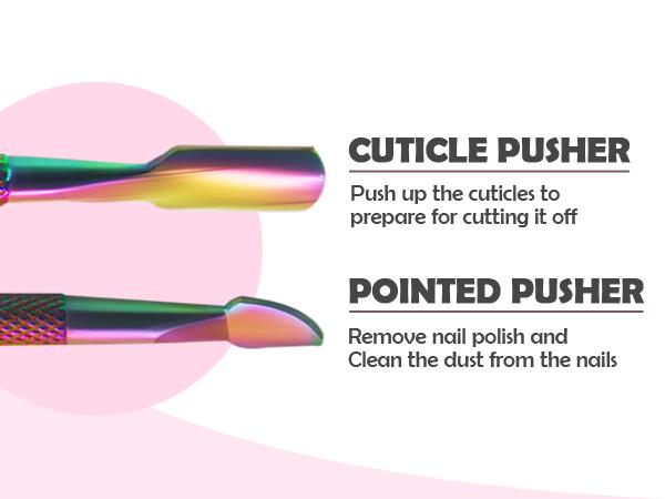 Cuticle Trimmer with Cuticle Pusher, RONAVO Cuticle Remover Stainless Steel Professional Cuticle Nipper, Durable Pedicure Manicure Tools Nail Nail Care