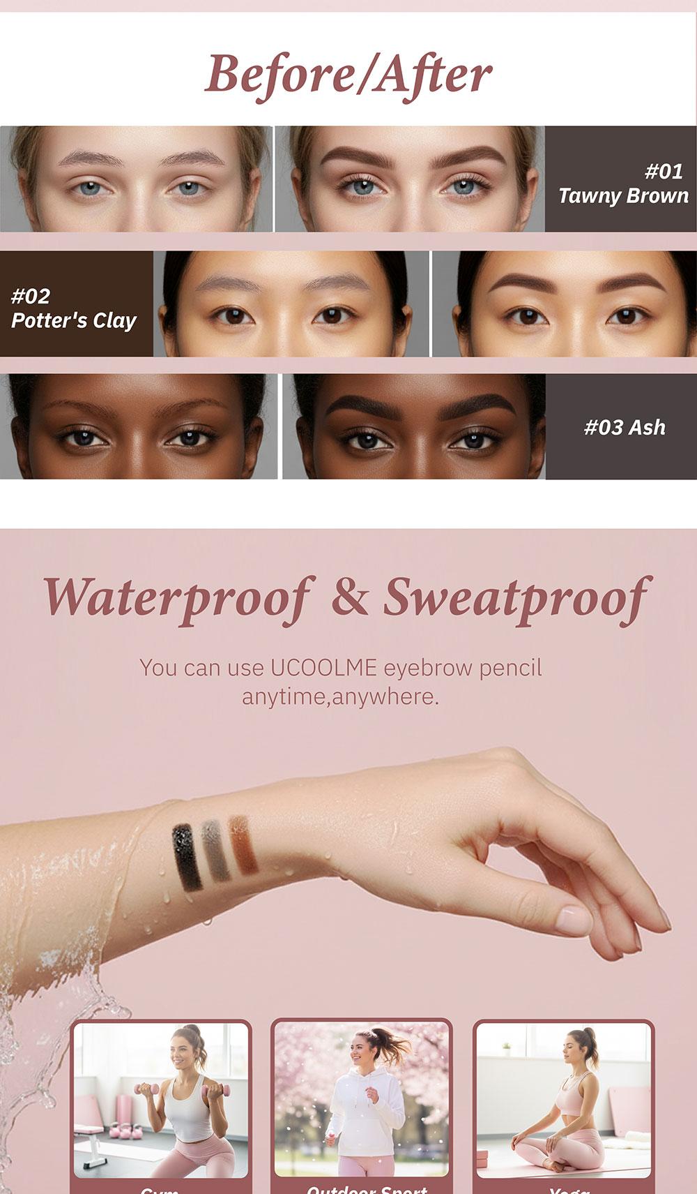 uCoolMe Smooth Machete Eyebrow Pencil, 1 Count Long Lasting Eyebrow Pencil, Waterproof Blade Eyebrow Pencil –Eye Brow Makeup Tool, Makeup Accessories, Cosmetic Product for Women 24H Stay, No Smudge, Easy Natural Brows Spring Glow-Up