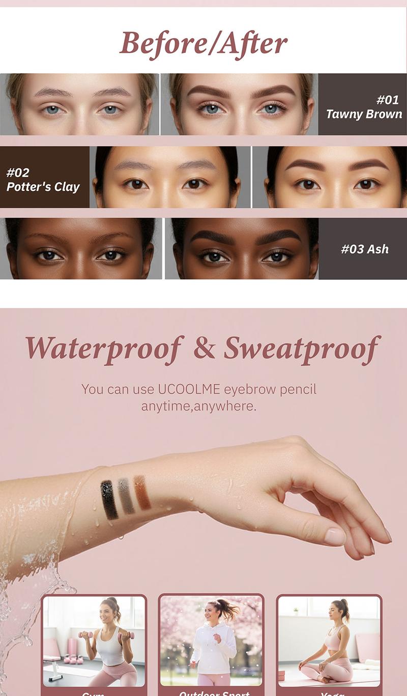 uCoolMe Smooth Machete Eyebrow Pencil, 1 Count Long Lasting Eyebrow Pencil, Waterproof Blade Eyebrow Pencil –Eye Brow Makeup Tool, Makeup Accessories, Cosmetic Product for Women 24H Stay, No Smudge, Easy Natural Brows TikTokShopBlackFriday