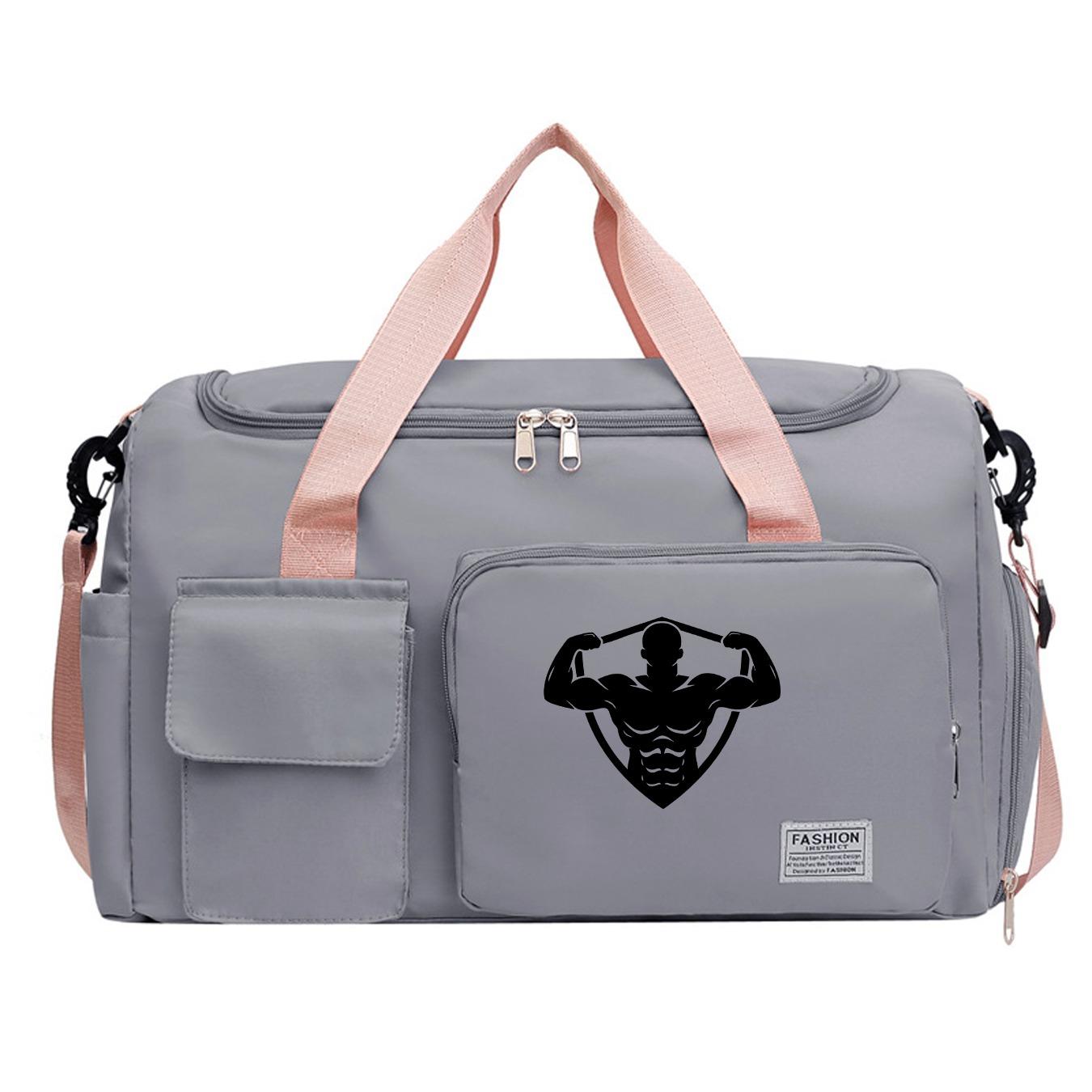 Men's Fitness Muscle Print Sports Bag, Large Capacity Handbag, Crossbody Training Bag, Yoga Backpack, Lightweight Travel Bag