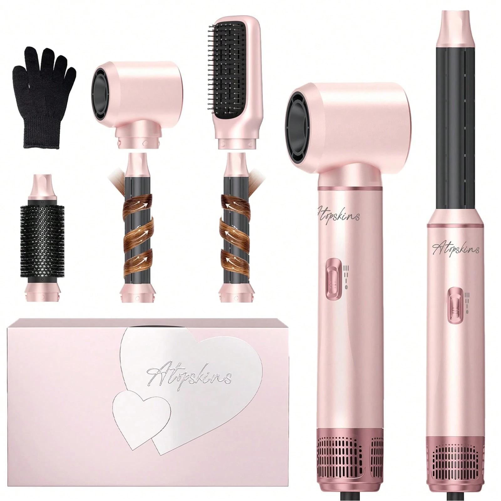 5 in 1 Hair Styler Pro, Left&Right Magic Hair Curler, Heated Curler, 3 Wind Speed and Temperature, Multi-Styler 5 in One for Drying Curling Straightening,Hair Styling
