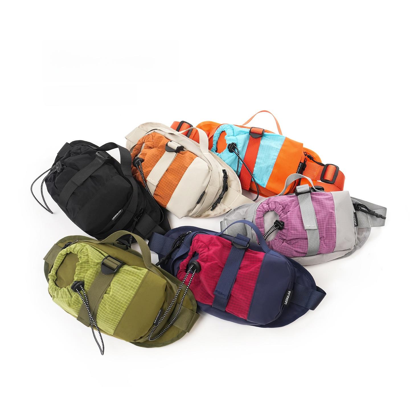 Unisex Lightweight Durable Colorblock Outdoor Sling Bag - Adjustable Strap, Water Bottle Slot, Crossbody Chest Pack for Camping, Hiking