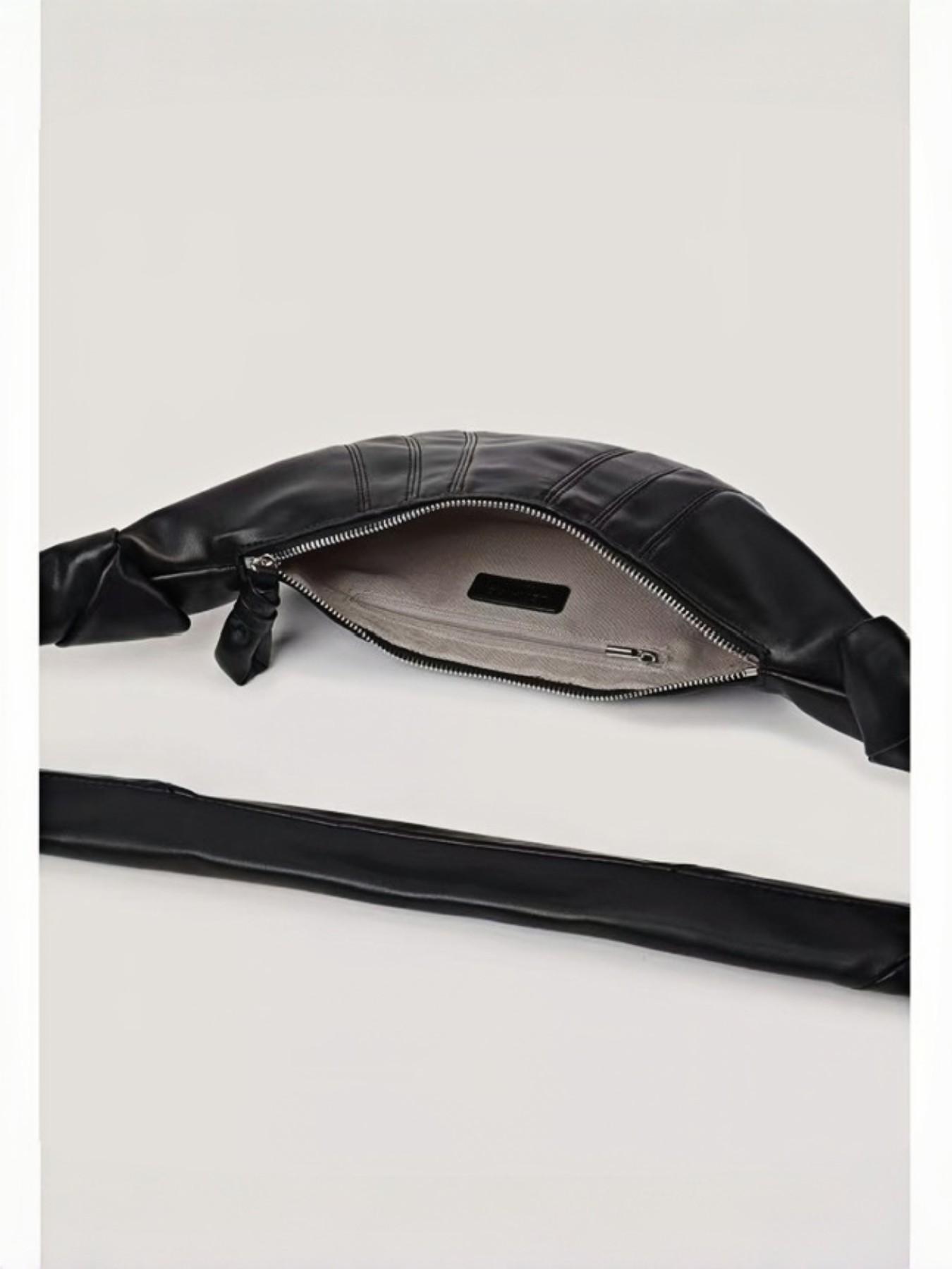 French Vintage Croissant Bag, Leather Horn Bag, Detachable Shoulder Crossbody Bag, Girl's Heartfelt Fashion Bag