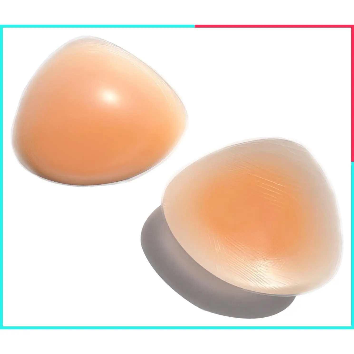 Pair of Concave Silicone Breast Forms, Triangle Mastectomy Prosthesis Bra Inserts Enhancer Pads