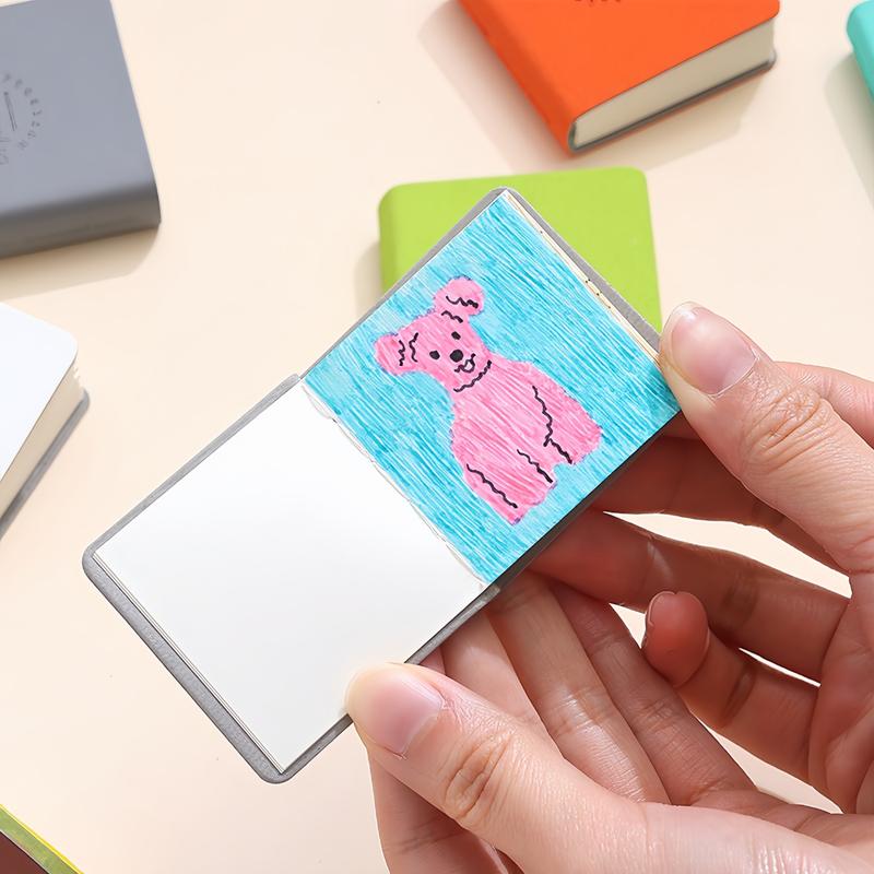 Mini Notebook, 3 Counts/set Portable Pocket Notebook, Small Graffiti Book, Empty Scrapbook, Pocket Note Pad, Leather Memo Pad, Cute Painting Book