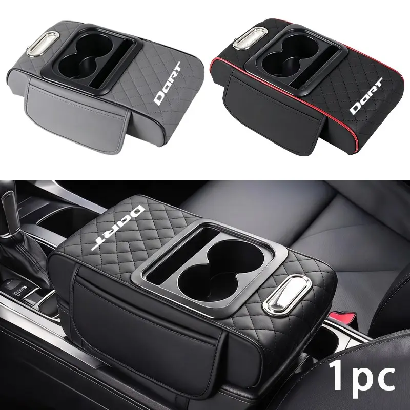 Dodge Dart Armrest Pad, 4-In-1 Central Console Protection, Cup Holder & Tissue Holder, Multi-Functional Car Interior Accessory