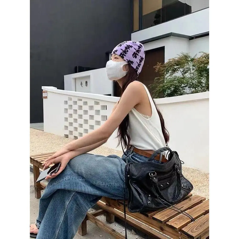 2026 Trendy Motorcycle Bags Women's City Tote Bag Y2k Classic Street Fashionable Shoulder Pu Leather Crossbody Handbag