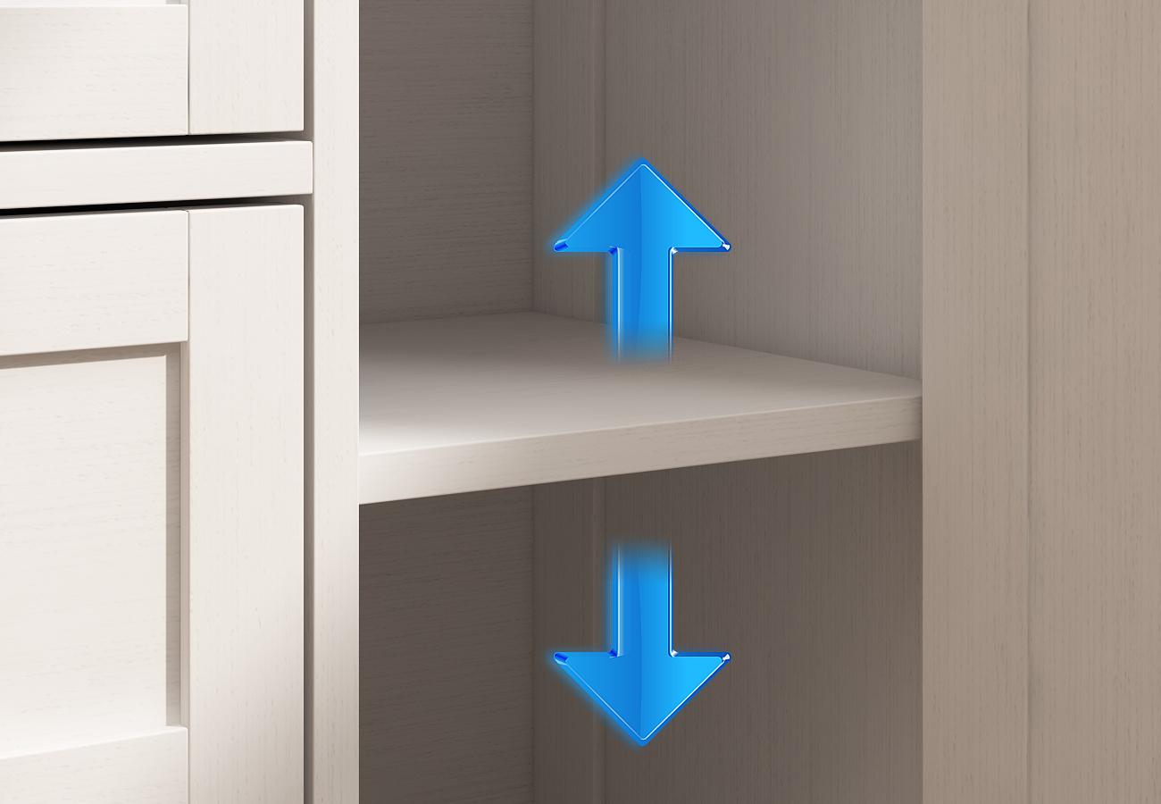 Vabches Farmhouse Storage Cabinet with Drawers and Open Storage,Freestanding Kitchen Pantry Storage Cabinet with 2 Barn Doors, Floor Storage Cabinet for Kitchen, Living Room