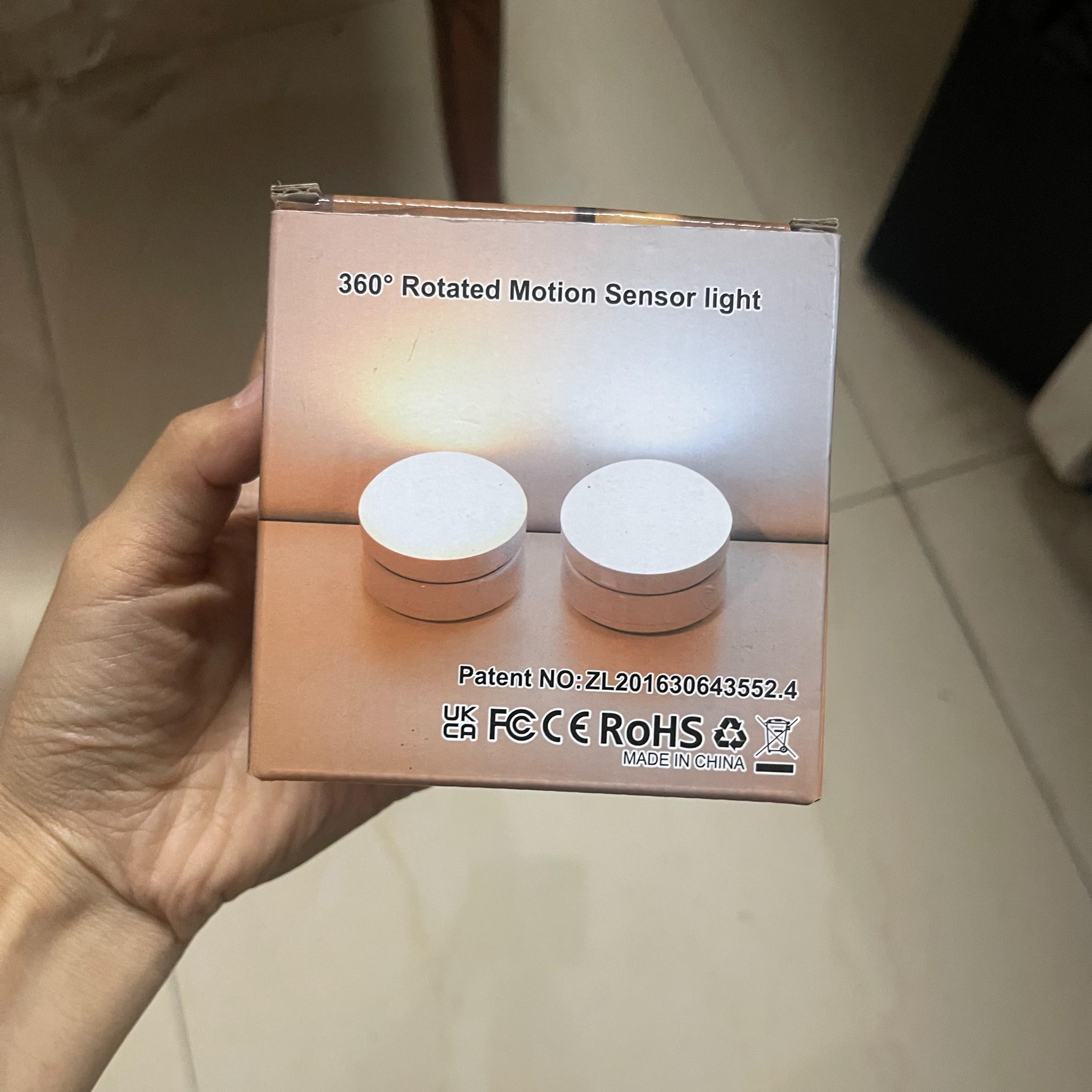 360° Automatic Wireless Motion Sensor LED Night Light, Rechargeable Battery, Smart Home Use, Closet, Hallway, Staircase
