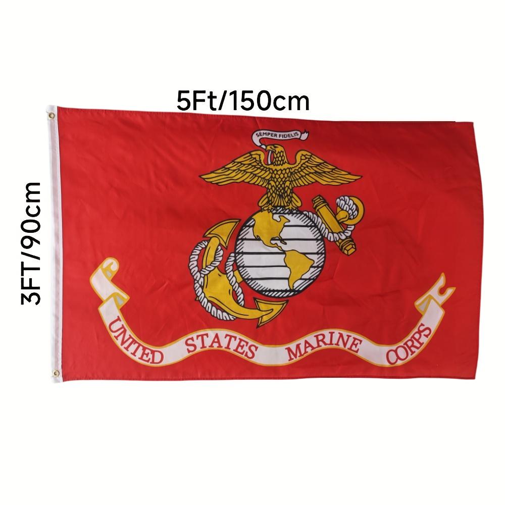 Us Navy Marine Corps Flag 3x5 Feet Outdoor UV Resistant, Durable Canvas Header Brass Eyelets Easy Hoist, Usmc Banner for Decoration Wall Decor Flags