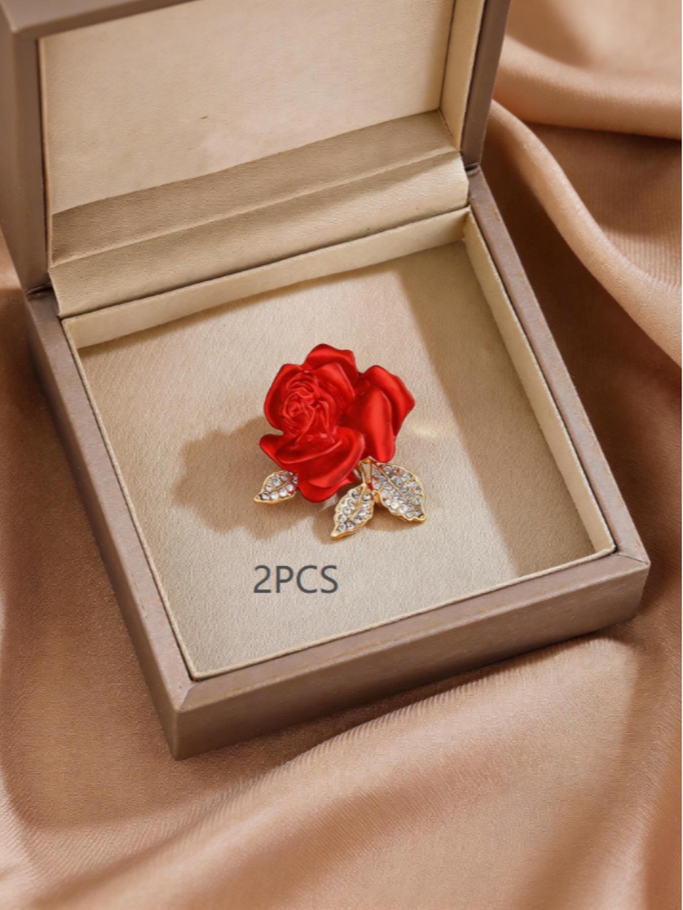 Elegant Rose Crystal Brooch, Perfect Wedding Accessory, Elegant Floral Pin, Ideal Gift for Formal Occasions, All-Season Wear