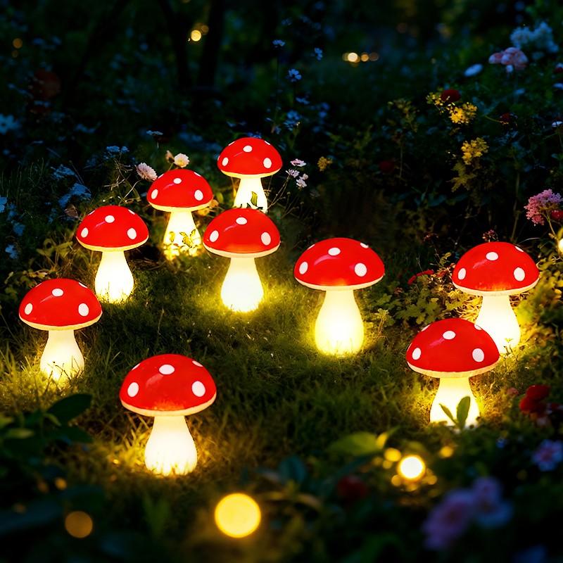 Battery-Powered Mushroom Lawn Lights, Outdoor Garden Lighting, 8 Lighting Modes, Suitable for Patios, Paths, Lawns, Solar Powered