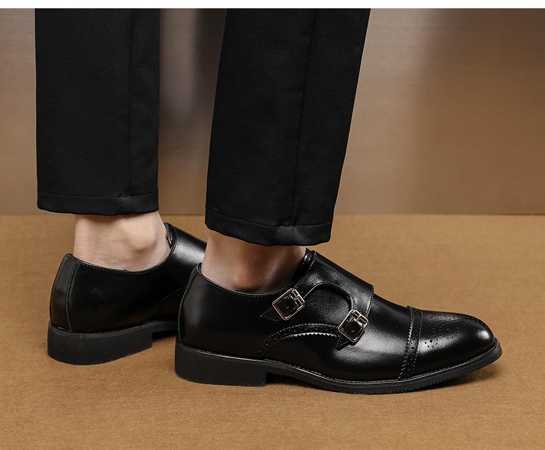 Bdhjydb Slip-on Pointed-toe Casual Men's Dress Shoes, Low-top Buckle Loafers, Stylish Designer Shoes