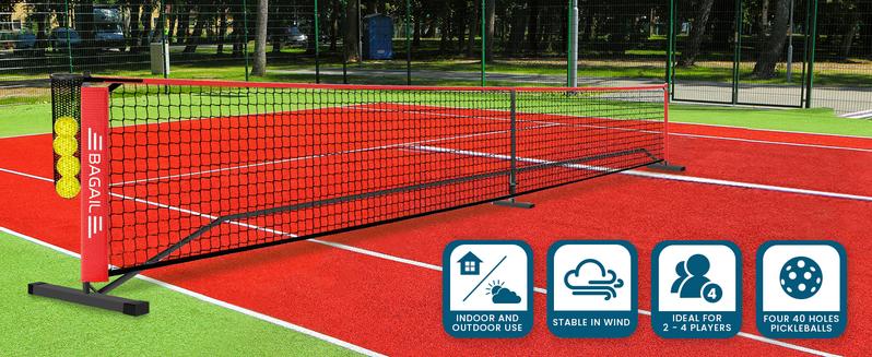 【Holiday Haul】BAGAIL Portable Pickleball Net Set, 22 FT Regulation Size Pickle Ball Net with Ball Collector, Carry Bag, Easy Setup for Outdoor Indoor Driveway family sport Training Equipment Baseball Bat