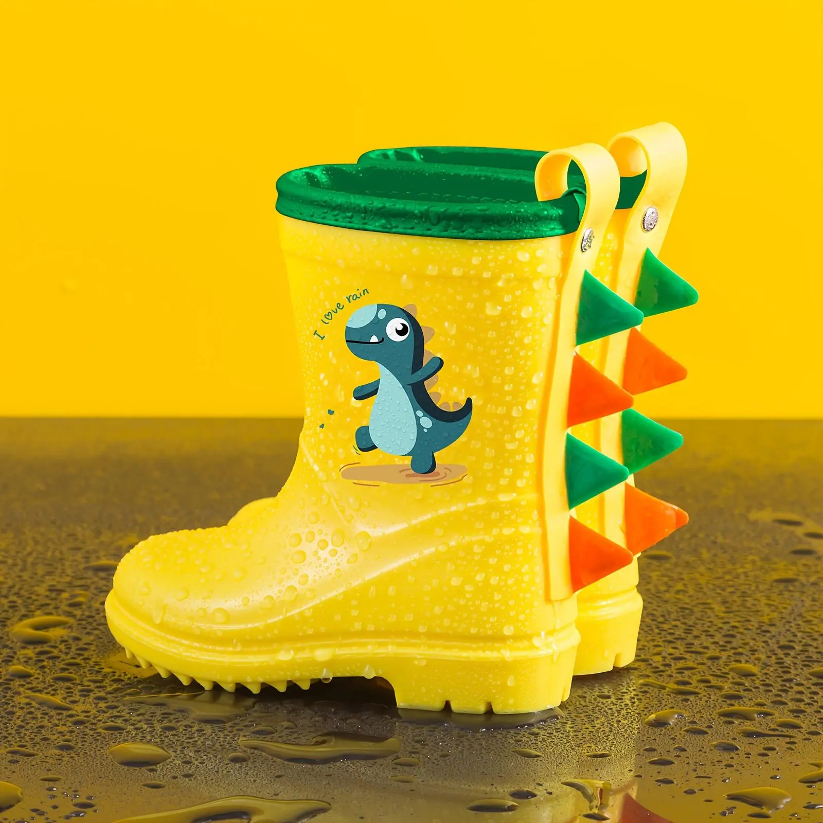 Children's Rain Boots for Boys and Girls, Mid-Calf Dinosaur Rain Boots for Toddlers and Infants, Non-Slip Rain Boots for Ages 1, 2, 3, 4, 5, 6, 7, 8