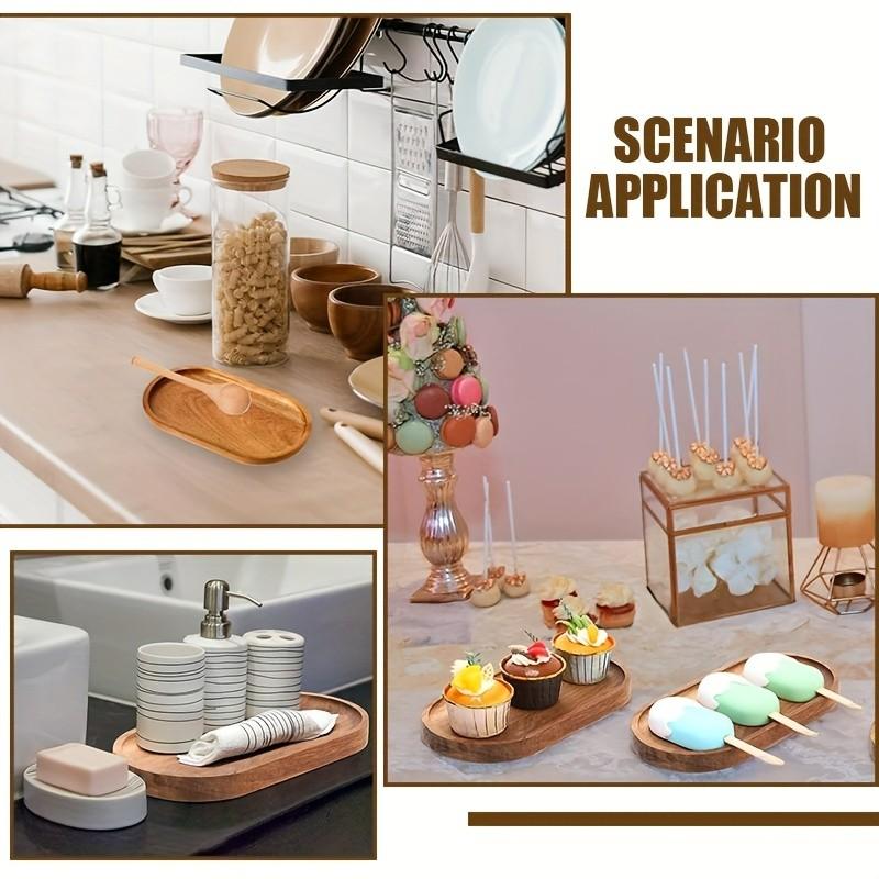 Set of 5 Teak Wood Trays (11.5 X 4 Inches), Cold Platter, Food Tray, Bread Basket, Oval Tray, Ideal for Parties, Afternoon Tea, Bar, Cafe, Restaurant