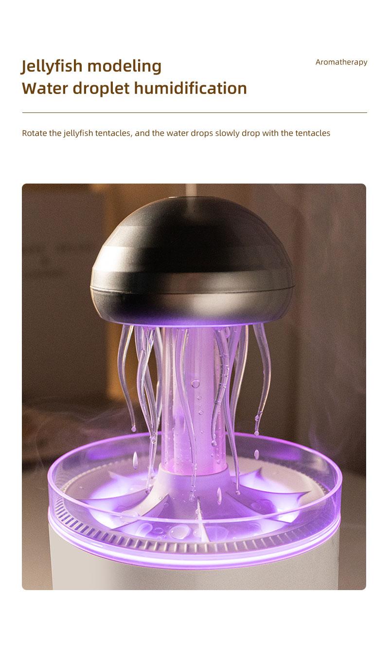 mechanical jellyfish aromatherapy machine household rotating raindrop humidifier desktop colorful atmosphere light diffuser Aromatic Multifunction