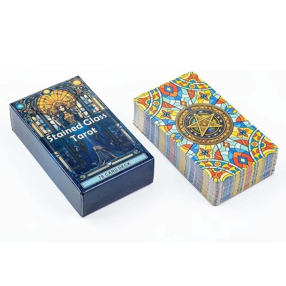 Tarot Cards Deck, Card Set, 78pcs Stained Glass Tarot Cards, Entertainment Game for Family Gatherings, Family Fun, Divination Board, Classic Future Telling, Party Game