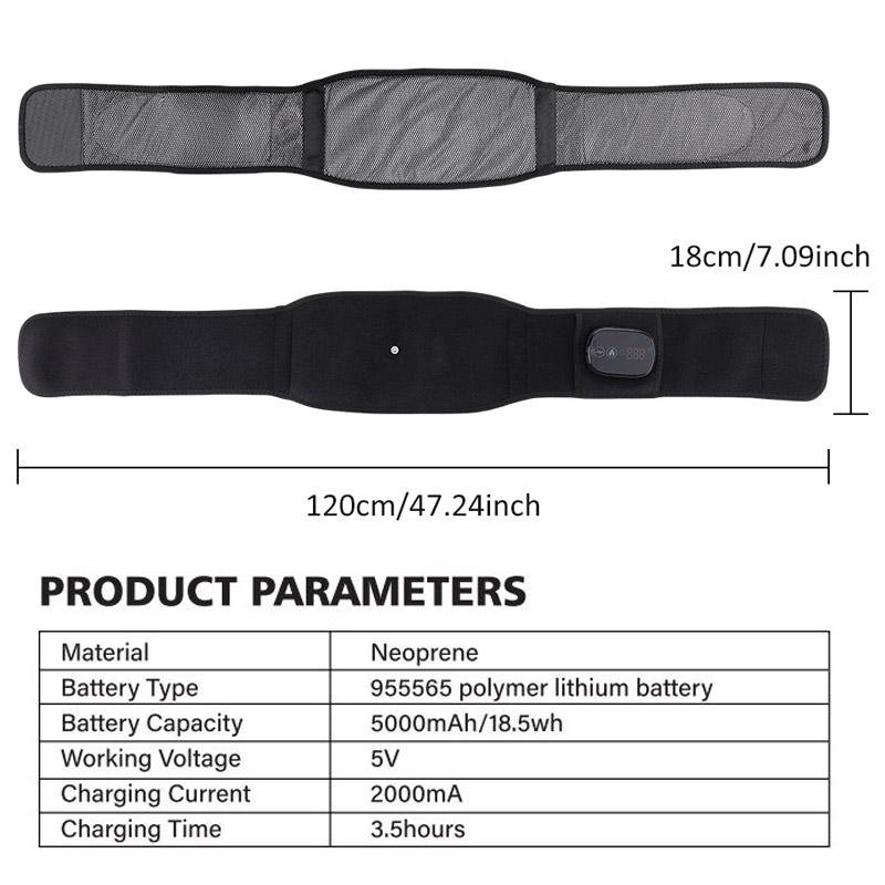 Waist Massager, Red-Light 3-speed Hot Compress & 3-speed Vibration, USB Rechargeable Waist Massage Belt, Period Massage Belt, Personal Care Appliances for Women