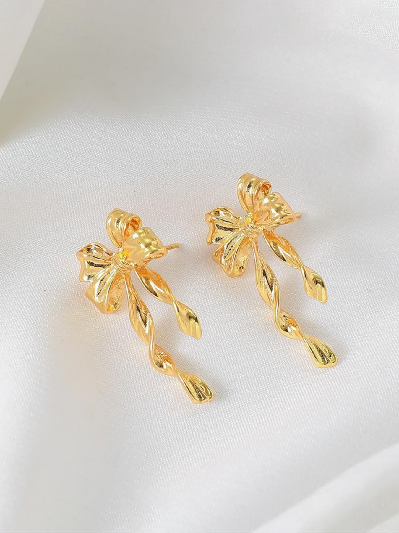 Asymmetrical Butterfly Spiral Earrings, Unique Metal Design, Perfect for Evening Parties, Stylish Jewelry for Women